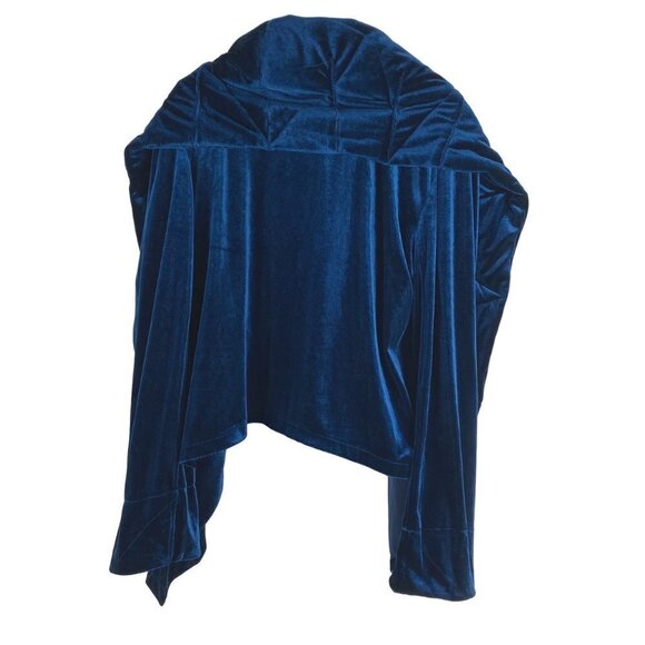 Young Fabulous & Broke Velvet Cardigan Jacket Medium Blue Quilted NWT CJ-1375 - Picture 5 of 10